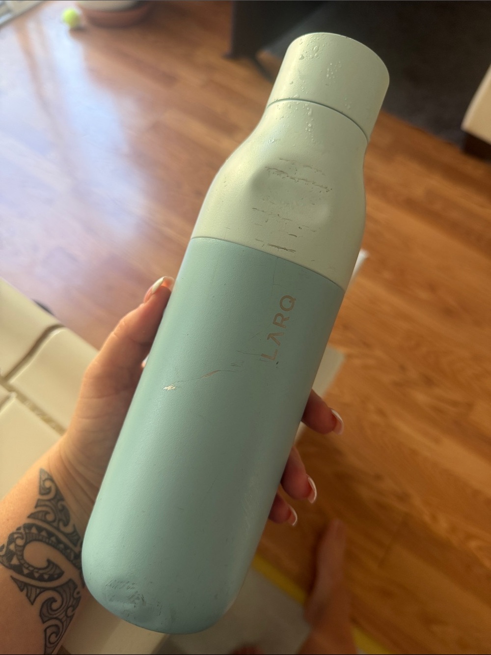 Larq Two-Tone Bottle in Light Blue and Cream
